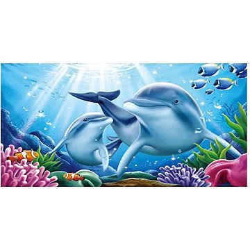 Gordon H66 Gyorsan száradó mikroszálas strandtörülköző, delfin, 100 × 180 cm