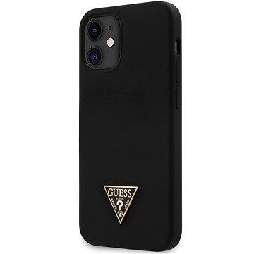 Guess Silicone Metal Triangle Apple iPhone 12 Mini Black - Telefon hátlap