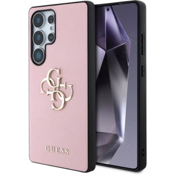 Guess PU 4G Metal Logo Samsung Galaxy S25 Ultra rózsaszín tok