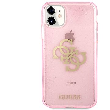 Guess TPU Big 4G Full Glitter Apple iPhone 11 Pink tok - Telefon tok