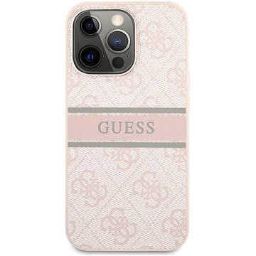 Guess PU 4G Printed Stripe Hátlap tok az Apple iPhone 13 Pro készülékhez - rózsaszín - Telefon hátlap