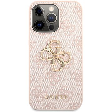 Guess PU 4G Metal Logo Hátlap tok Apple iPhone 13 Pro Max készülékhez Pink - Telefon hátlap