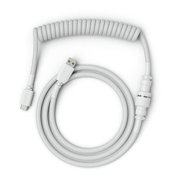 Glorious PC Gaming Race Coiled Cable Ghost White, USB-C to USB-A - 1,37 m