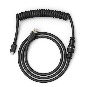 Glorious PC Gaming Race Coiled Cable Phantom Black, USB-C to USB-A - 1,37 m