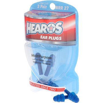 HEAROS Multi-Purpose Series Ear Plugs Blue NRR 27dB - 2 Pairs