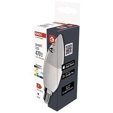 EMOS Okos LED izzó GoSmart gyertya E14 4,8 W (40 W) 470 lm RGB dimmelhető WiFi