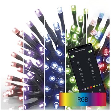 EMOS GoSmart LED karácsonyi fényfüzér, 24 m, kültéri és beltéri, RGB, programok, időzítő, Wi-Fi