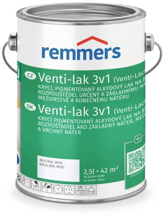 Remmers Venti-Lak 3in1, 2,5 l, RAL 9016 fehér