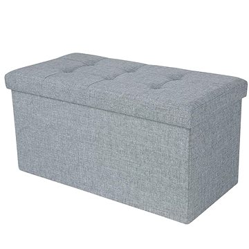 Dochtmann Puff tárolóval, világosszürke, 76 × 38 × 38 cm