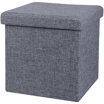 DOCHTMANN Összecsukható zsámoly, textil, sötétszürke 38 × 38 × 38 cm