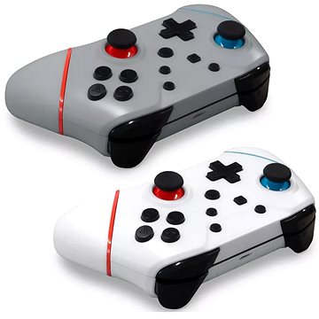 Armor3 NuChamp Wireless Controller Pack for Nintendo Switch 2in1, White, Silver