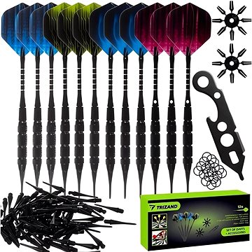 Trizand 21629 Darts készlet, 12 db + 100 soft hegy