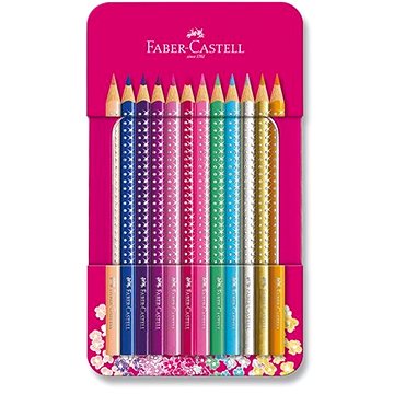 Faber-Castell Sparkle színesceruzák, 12 szín design pléhdobozban