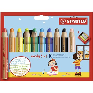 STABILO woody 3 az 1-ben 10 db tok hegyezővel