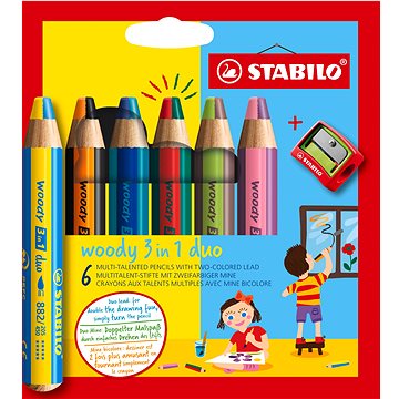 STABILO woody 3 az 1-ben duo 6 db tok hegyezővel