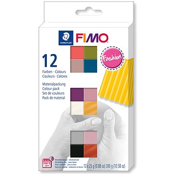 FIMO Soft Colour Pack süthető gyurma készlet, 25g - 12 szín, FASHION COLOURS