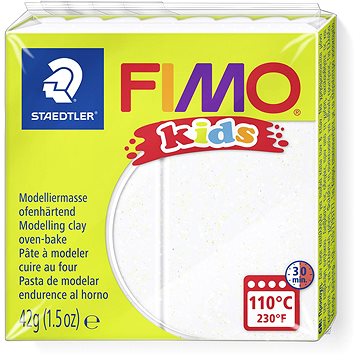 FIMO Kids 8030, 42g - glitter fehér