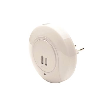 ACA Lighting konnektoros éjszakai fény, 1 W/ 4000 K/ IP20/ 2×USB/ alkonykapcsolós
