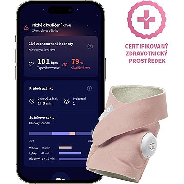 Owlet Dream Sock 0-18 hónapos babáknak (matt rózsaszín)