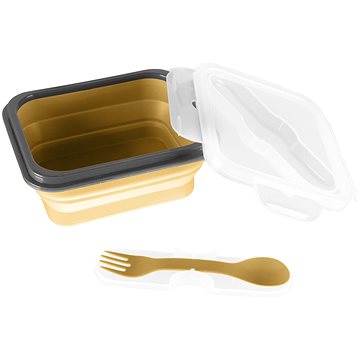 Zopa Kis uzsonnásdoboz evőeszközökkel Mustard Yellow