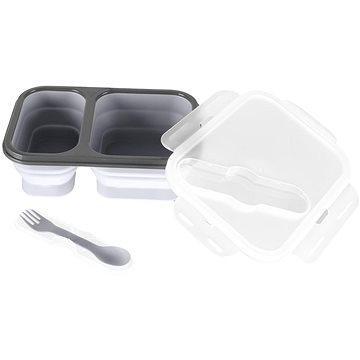 Zopa Snack doboz + evőeszközök, nagy, Dove Grey