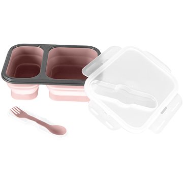 Zopa Snack doboz + evőeszközök, nagy, Old Pink