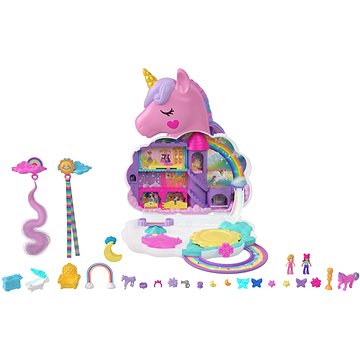 Polly Pocket Unikornis szalon 2in1, 2 baba, 20+ tartozék