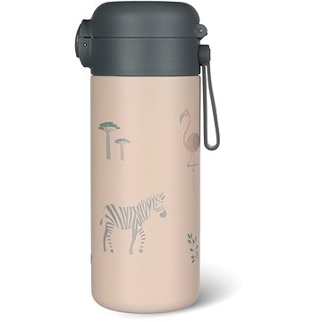 Zopa Safari Szívószálas italtermosz szilikon pánttal, 350 ml