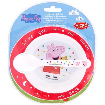 Stor gyermek étkészlet, műanyag, 2db, Peppa malac