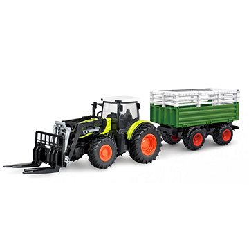 AMEWI RC homlokrakodós traktor + XL kiegészítők, fény- és hanghatások, 1:24