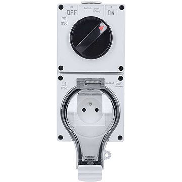 SOLIGHT IP66 Víz- és porálló kapcsolós konnektor