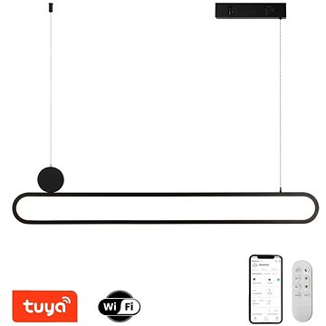 IMMAX NEO LITE OVALE Smart függőlámpa 122 cm, 50 W, fekete, Tuya, WiFi, BEACON támogatással