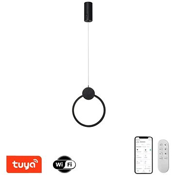 IMMAX NEO LITE OVALE Smart függőlámpa 26 cm, 18 W, fekete, Tuya, WiFi, BEACON támogatással