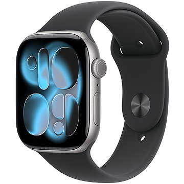 Apple Watch Series 11 Cellular 42mm Asztroszürke alumínium tok Fekete sportszíjjal - M/L