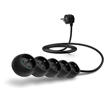 CONNECT IT hosszabbító 230 V, 5 aljzat, 2 m, fekete