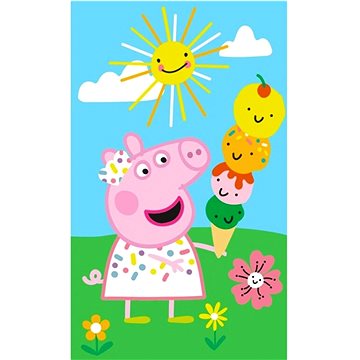 Carbotex Gyerek törölköző Peppa malac Fagylaltpiramis 30 × 50 cm