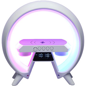 KIK KX3384 Multifunkciós Bluetooth RGB hangszóró, vezeték nélküli töltővel, fehér