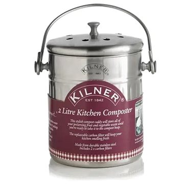 KILNER Komposztáló 19 × 14 cm 2 l rozsdamentes acélból