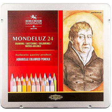 Koh-i-noor Mondeluz 3724/24 Umělecké pastelky portrét v plechovém pouzdře 24 ks