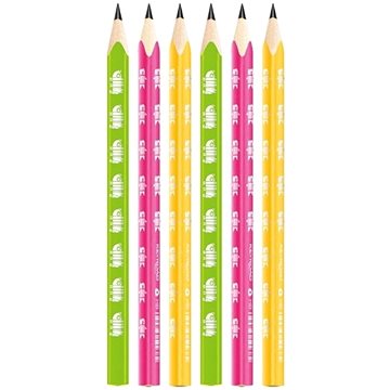 KEYROAD Neon JUMBO HB, háromszög alakú - 6 darabos csomag