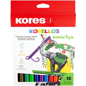 KORES KORELLOS gyerekeknek, vastag hegy, 12 szín