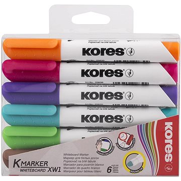 KORES K-MARKER tábla- és flipchart marker készlet, 6 szín