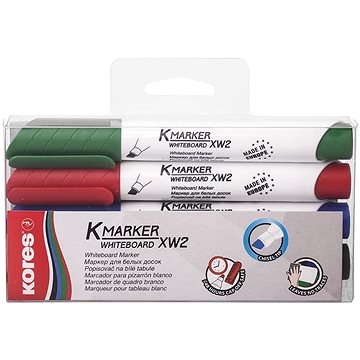 KORES K-MARKER fehér táblához és flipchart táblához, vágott - 4 színből álló készlet