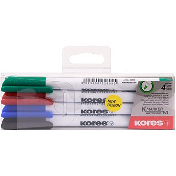 KORES K-MARKER táblamarker szett, vékony, 4 szín