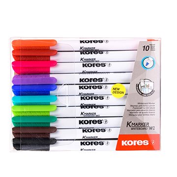 KORES K-MARKER táblamarker készlet, vékony, 10 szín