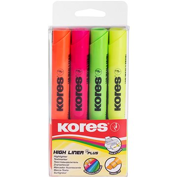 KORES HIGH LINER PLUS 4 színből álló szett (sárga, rózsaszín, narancsszín, zöld)