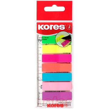 KORES Index Strips vonalzóra 45 x 12 mm, 8 x 25 lap, többféle neon szín