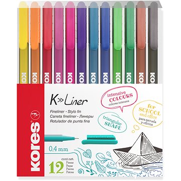 KORES K-Liner 0,4 mm - 12 színből álló készlet