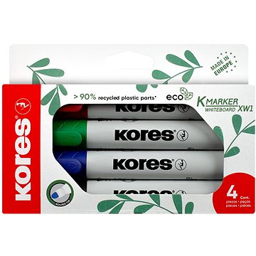 KORES K-MARKER Eco táblákhoz és flipchartokhoz, 4 színből álló készlet