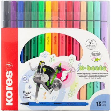 KORES K-Beats, közepes hegy - 15 színből álló készlet